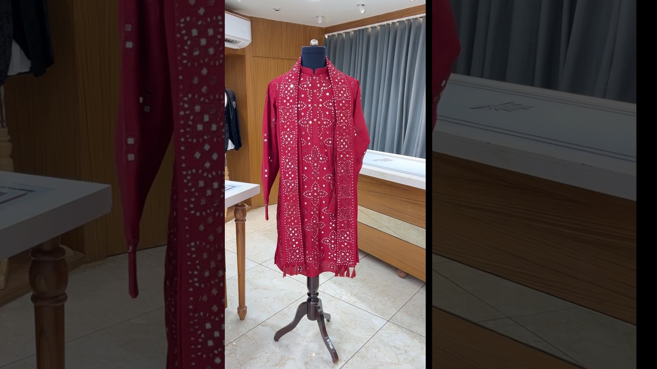Premium Red Full Mirror Kurta-Pajama 🪞 | MAYUR Designer #shorts #kurta