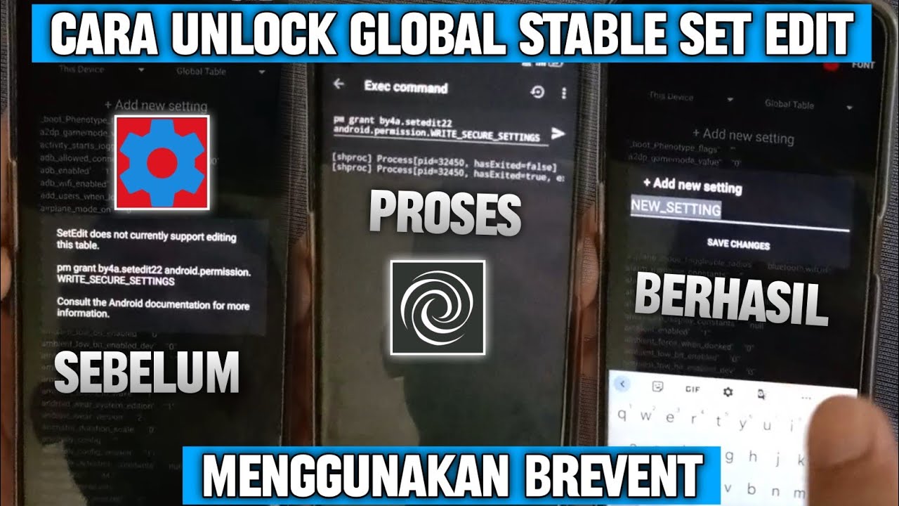 Cara Unlock Global Stable SetEdit Pakai Brevent❗Cara Buka Global Stable Apk SetEdit Pake Apk Brevent