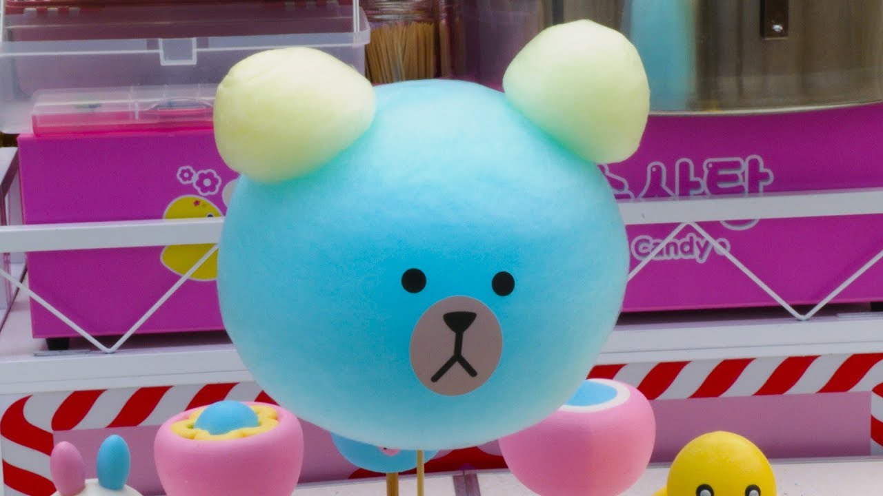 [솜사탕 아트] 곰돌이 솜사탕 만들기 / Cotton Candy Art / 4K 영상 / 요리 음식 디저트 / 한국 / 아트솜사탕
