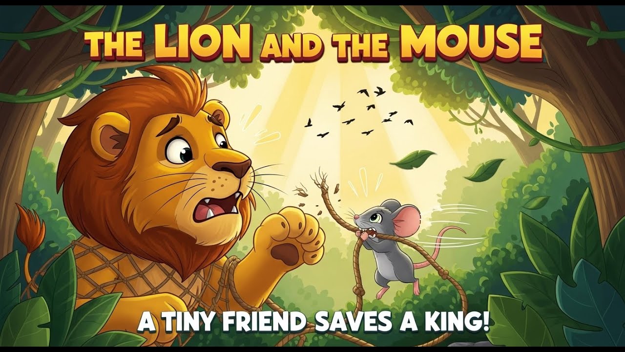 The Lion and the Mouse 🦁🐭 | Bedtime Stories for Kids | Moral Story