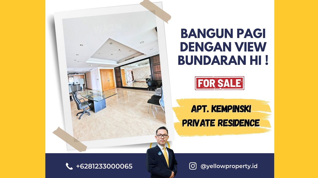 Dijual Cepat Apartemen KEMPINSKI PRIVATE RESIDENCE Tipe unit 3 BR || 48th Floor Thamrin - Jakpus