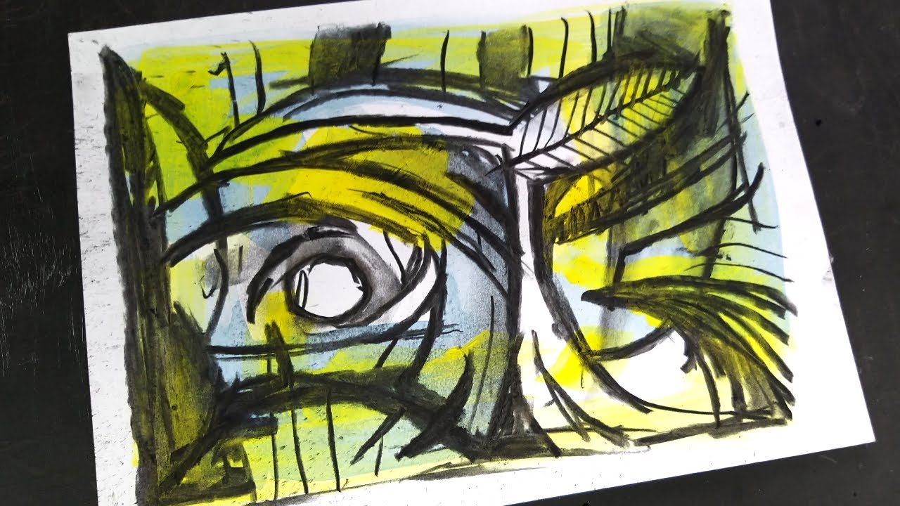 Creative exploration with acrylic and charcoal