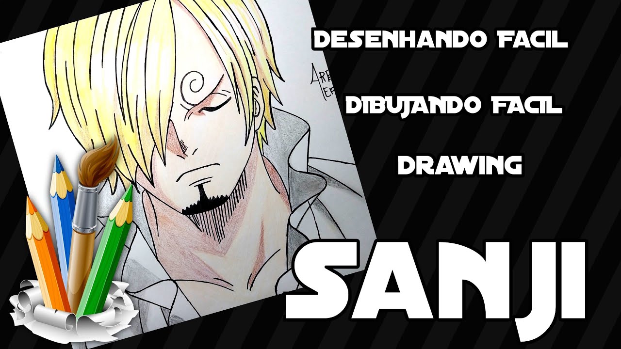 Como Desenhar Sanji fácil (One Piece). Cómo Dibujar a Sanji fácil. Drawing Sanji easy.