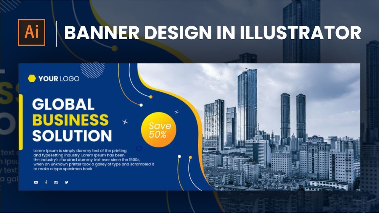 Banner Design in Illustrator I Illustrator Tips & Tricks I Illustrator tutorial