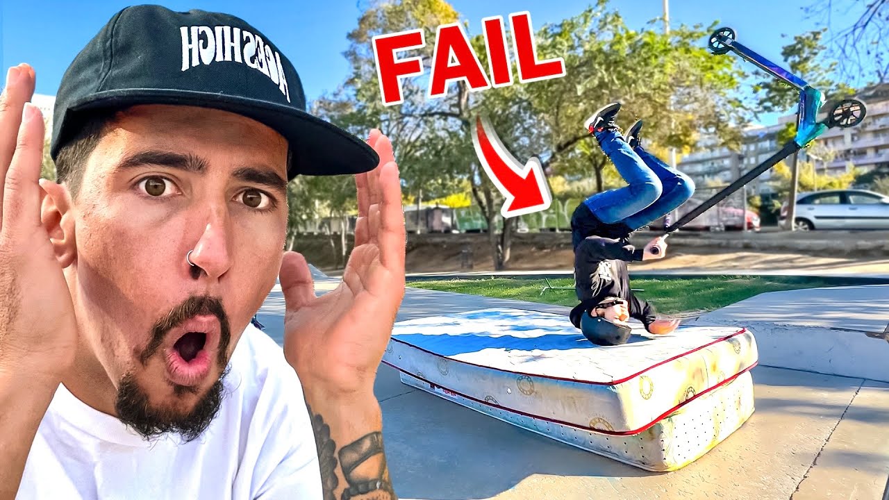 ¡SUSCRIPTOR intenta BACKFLIP con SCOOTER! *sale mal*