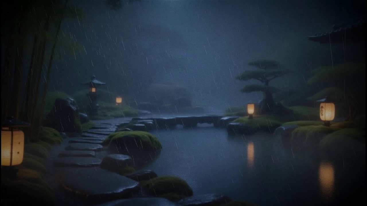 Calm and Relaxing Music for Sleep with Cicada and Soft Rain Sounds | Shakuhachi | Koto Vol. 49