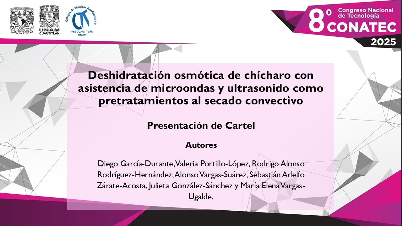 Deshidratación osmótica de chícharo con asistencia de microondas y ultrasonido como pretratamien....