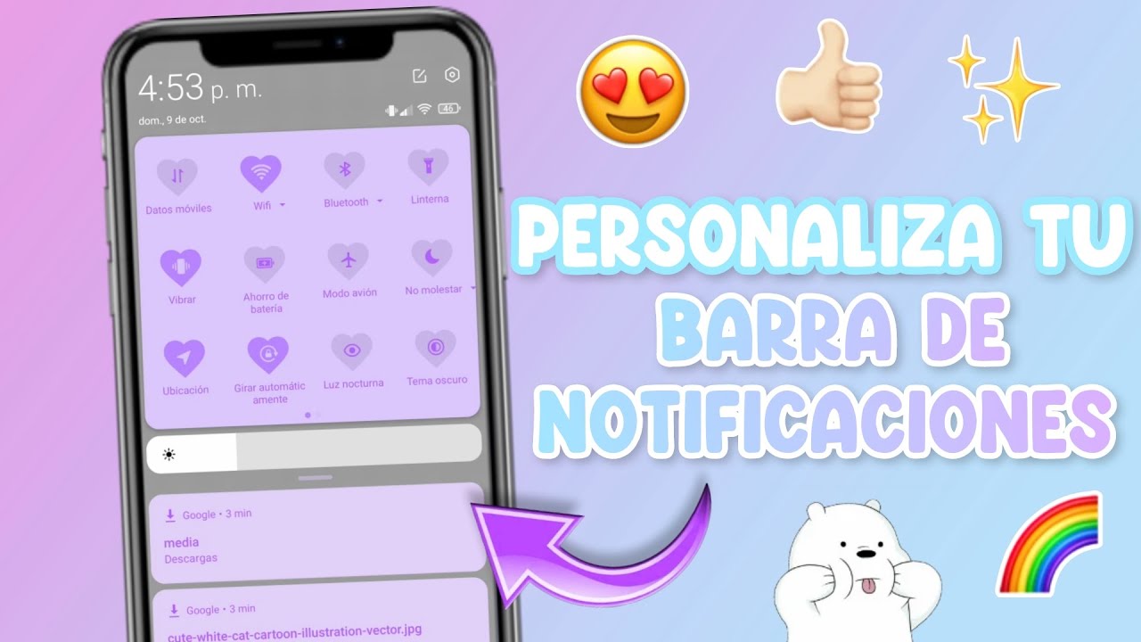 Personaliza tu barra de notificaciones Aesthetic 2022 (tutorial) 🦄💖