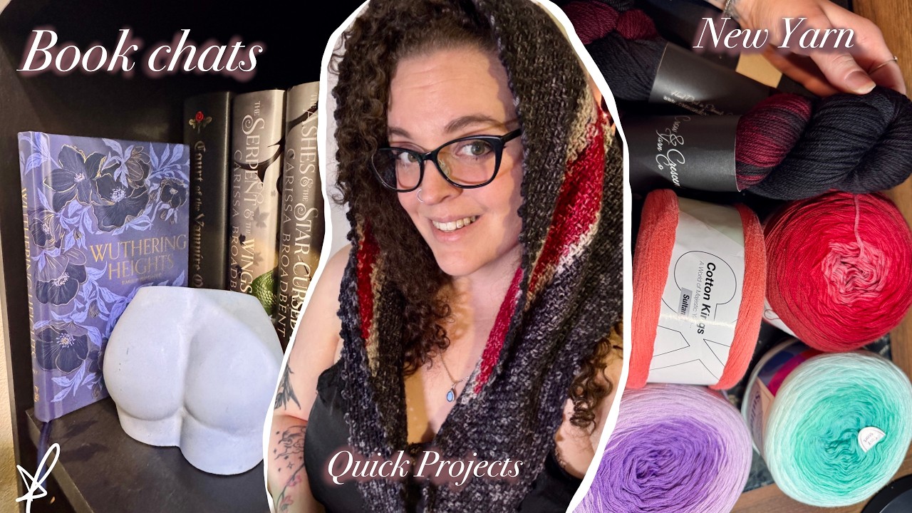 Very chatty Project Vlog, Quick projects, Missing yarn mail, Yarn Haul and a Mini book review | Vlog