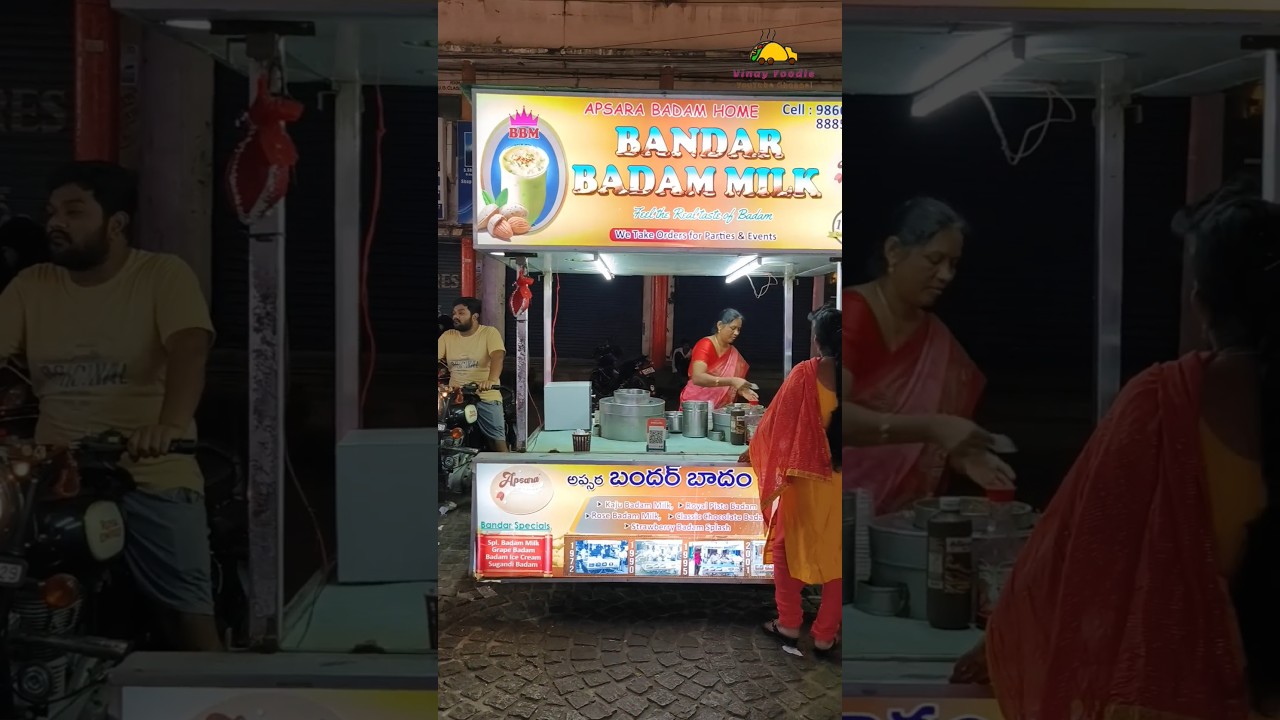 Apsara Bandar Badam Milk 🤯 Vijayawada Eat Street | Street Food 🤤 Stall#telugufood#teluguvlogs