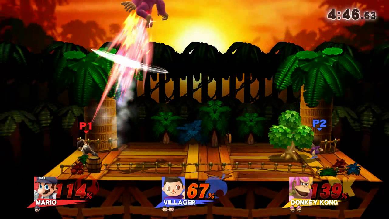 We Are Smash Free for all Match Capt W (Mario) Karnian (Villager) Pouch (Donkey Kong)