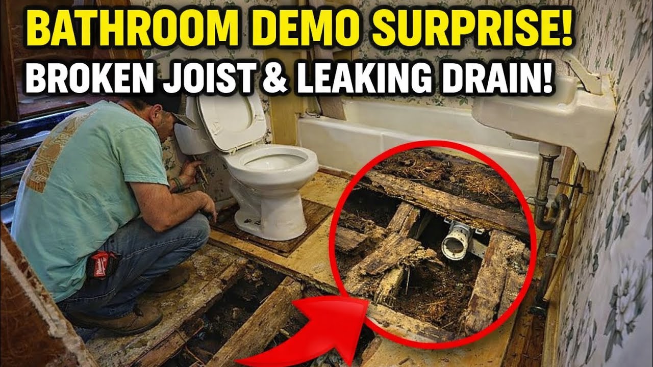 Bathroom Demo Revealed BIG Problems… Broken Joists & Mystery Wiring