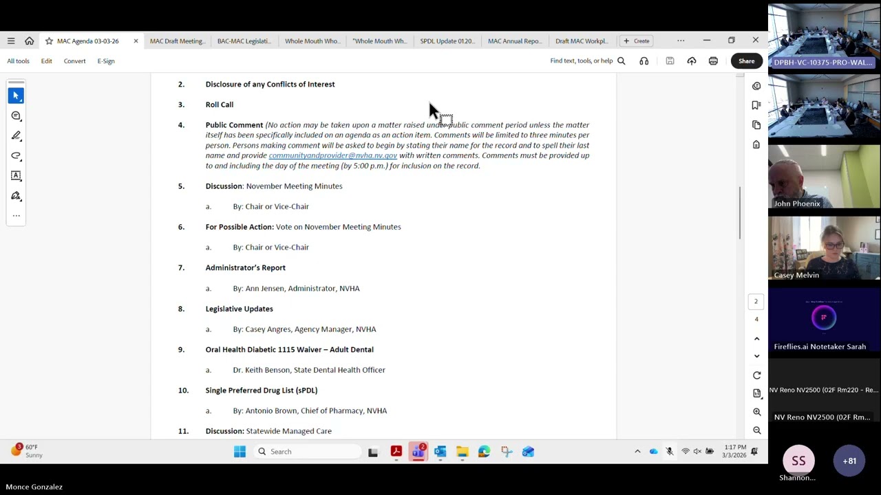 Medicaid Advisory Committee Meeting, March 2, 2026