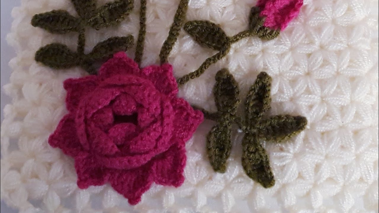 tığ işi gül yapımı muhteşem örgü gül crochet flower