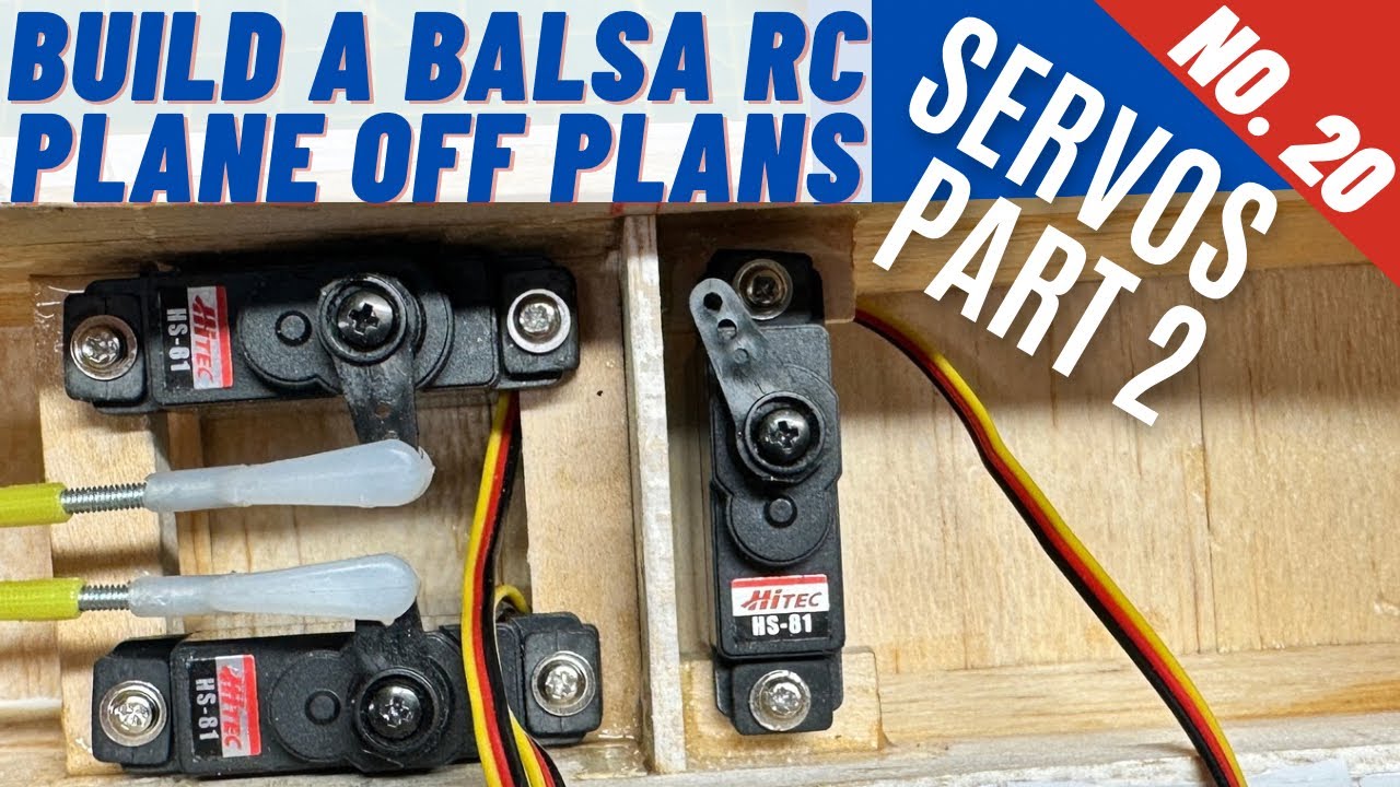 How to Build a Balsa RC Plane Off Plans: No. 20 how to install servos pt 2: Elevator Rudder Throttle