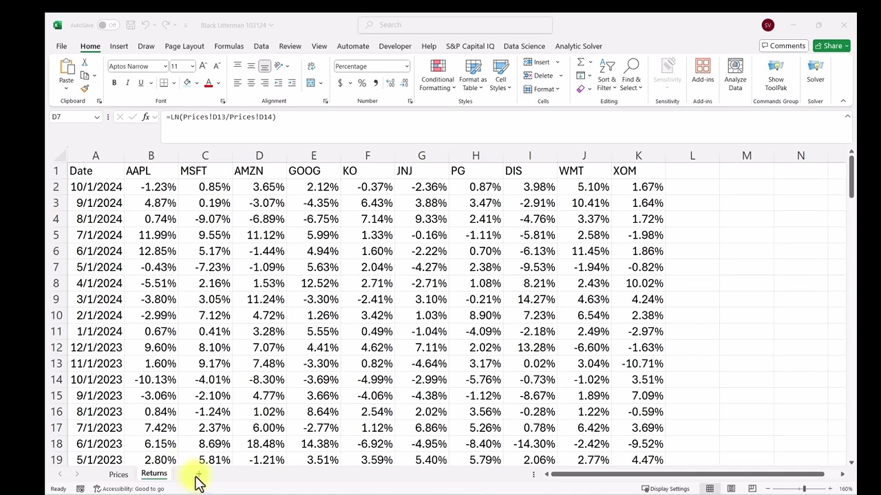 Black Litterman Portfolio Optimization