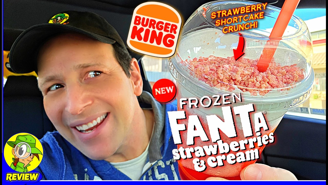 Burger King® Frozen Fanta® Strawberries & Cream Review 🍔👑🥶🥤🍰 BEST Flavor Yet? 🤔 Peep THIS Out! 🕵️‍♂️