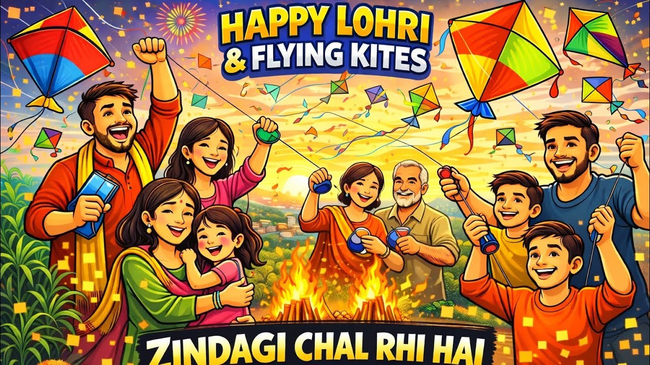 Lohri Celebration and Kite 🪁 Flying 🔥| @ZindagiChalRhiHai 