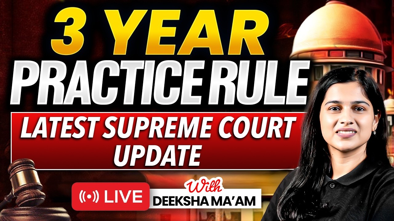 SC Latest on 3- Year Practice Rule | Supreme Court LIVE Analysis | Deeksha CHoudhary