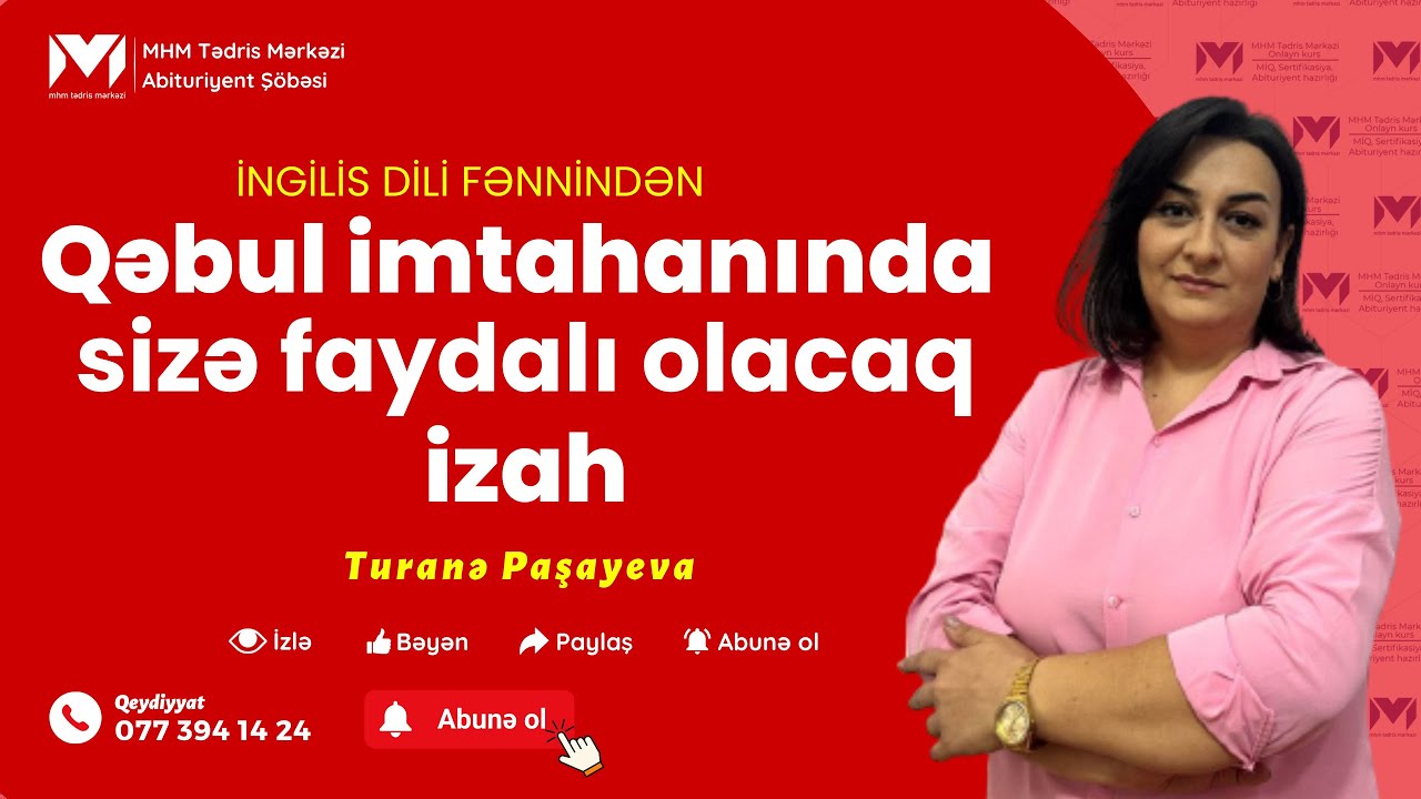 İngilis dili \ Buraxılış imtahanında mətn tapşırıqlarında cümlə sturukturunun dəyişdirilməsi