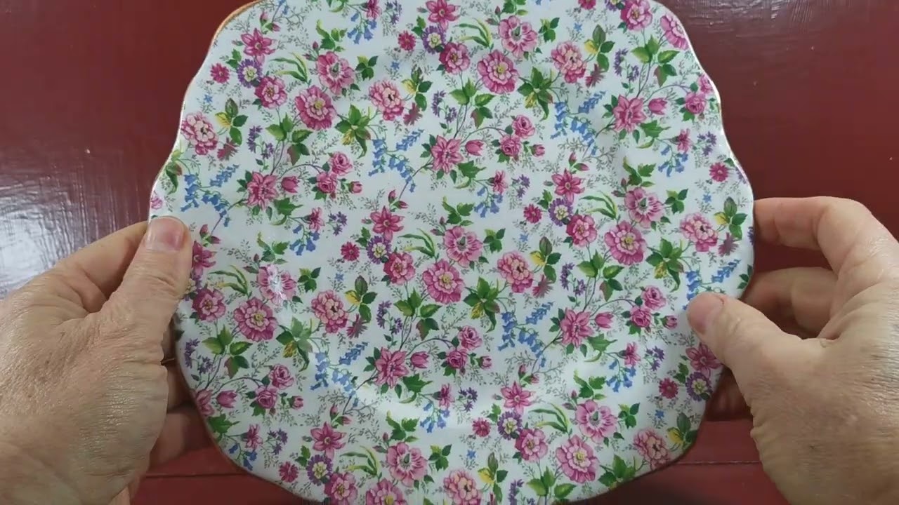 Квадратная тарелка для торта с цветочным узором от Rosina China Company