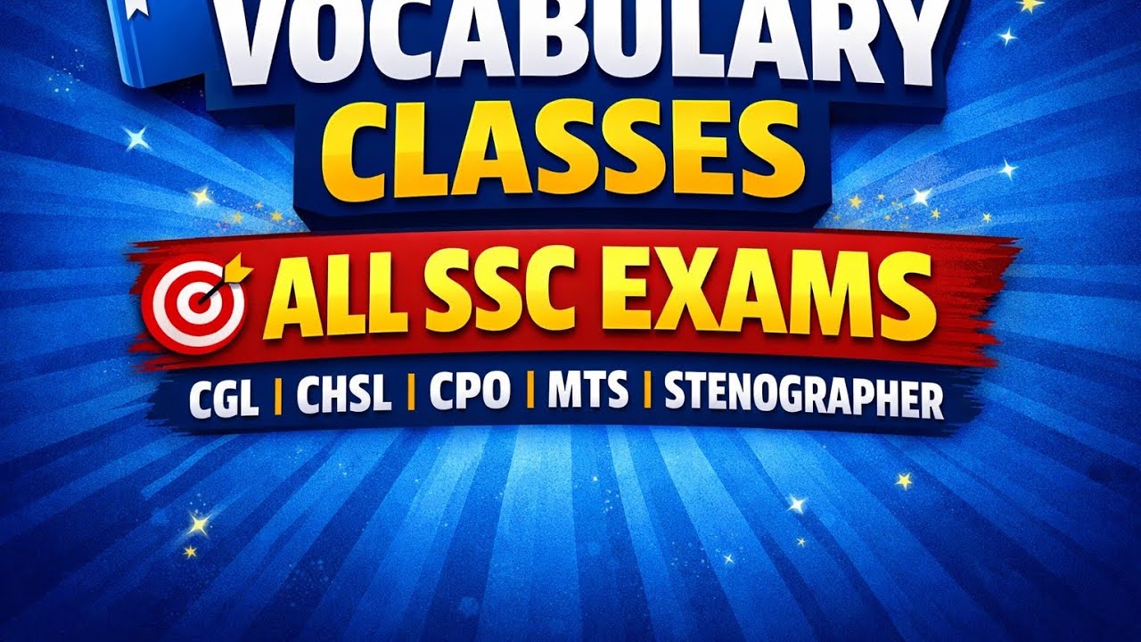 Lecture:01Vocabulary For All SSC Exams | CGL, CHSL, CPO, MTS | SSC English Vocabulary