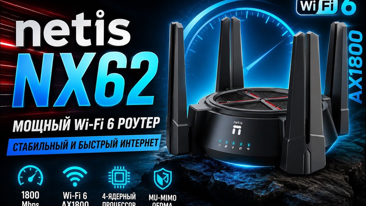 Netis NX62 - Обзор Мощного Роутера с WiFi 6, Гигабитными Портами и Авторизацией по СМС