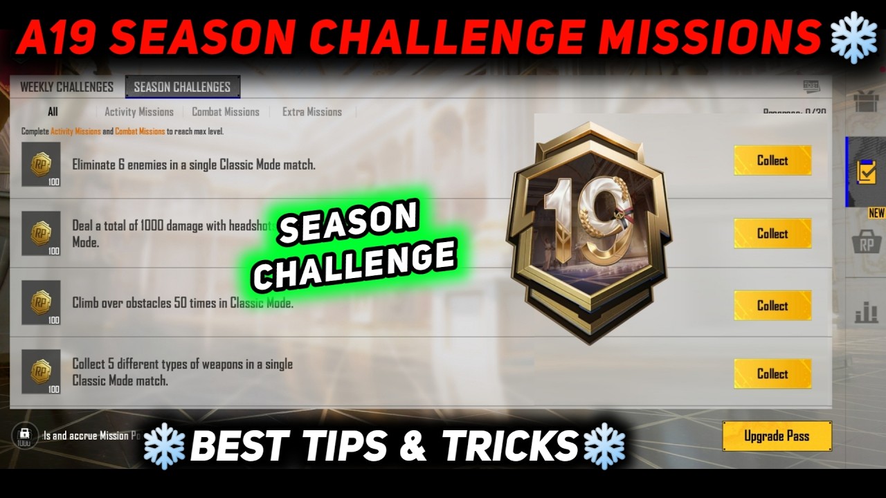 A19 SEASON CHALLENGE MISSION EXPLAINED 🔥 SEASON 29 ROYAL PASS ALL SEASON CHALLENGE MISSION BGMI