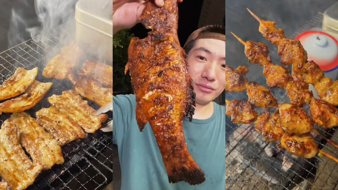 Tempting eating | Barbecue: Fish, Fatty-pork, Kebab | FoodiesShow