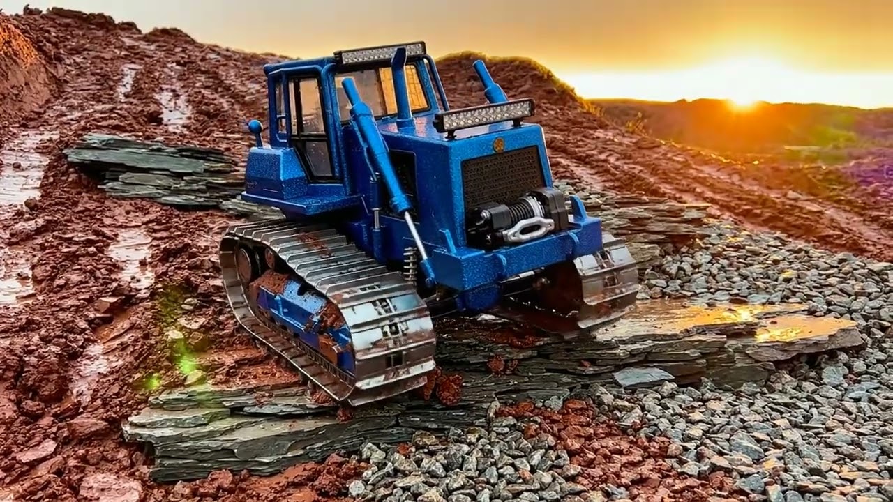 Ultimate RC Hydraulics: Burnt Orange Tamiya Excavator vs Giant Rocks! 🪨🔥