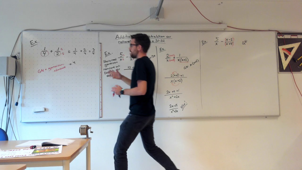 Matematik 3b, 1.3. Addition och subtraktion av rationella uttryck.