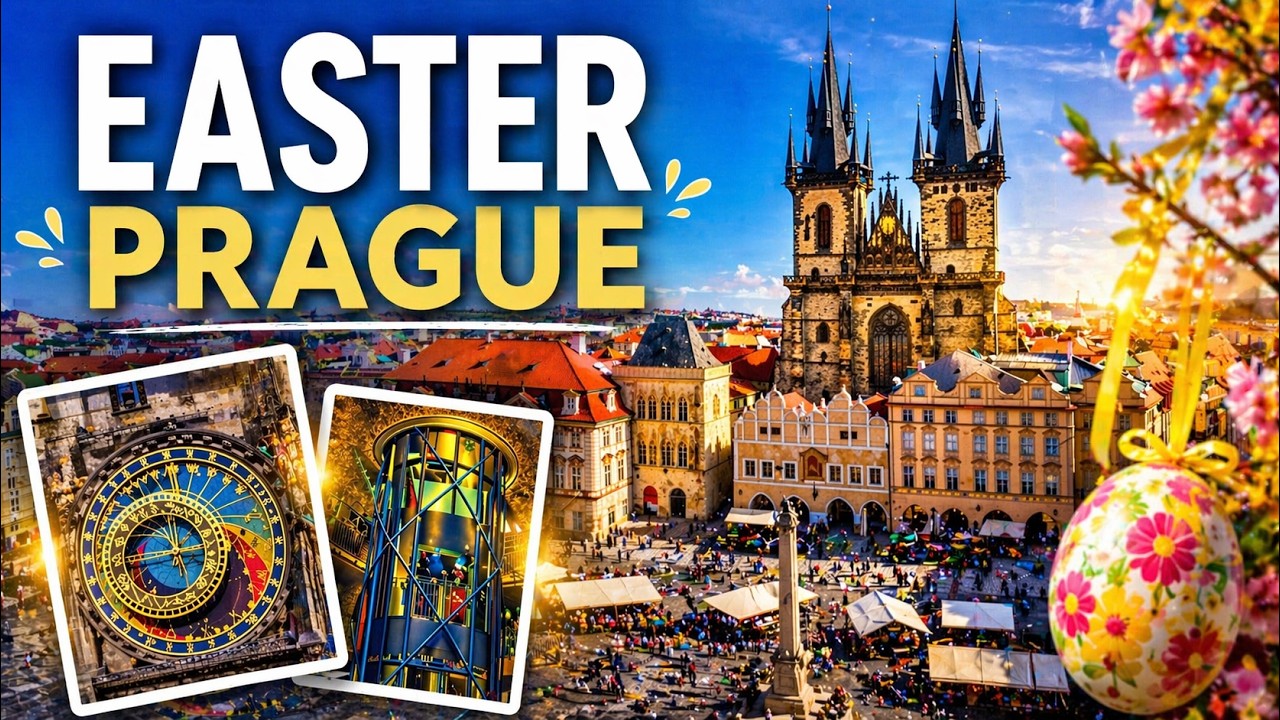 PRAGUE OLD TOWN EASTER &ndash; Peaceful Walk with Bells & Tower View #Prague