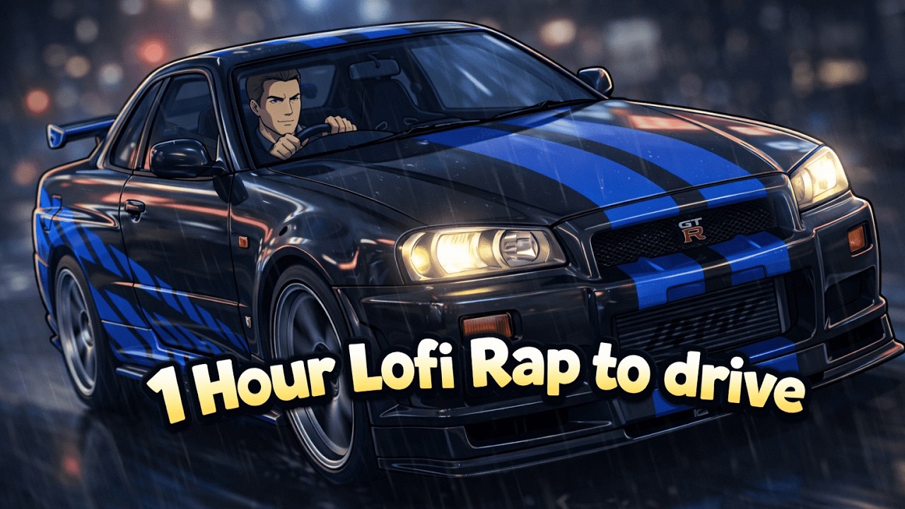1 Hour Neon Night Drive &ndash; Gritty Lofi Dark Rap Instrumental (Heavy Bass, Boom Bap Groove)