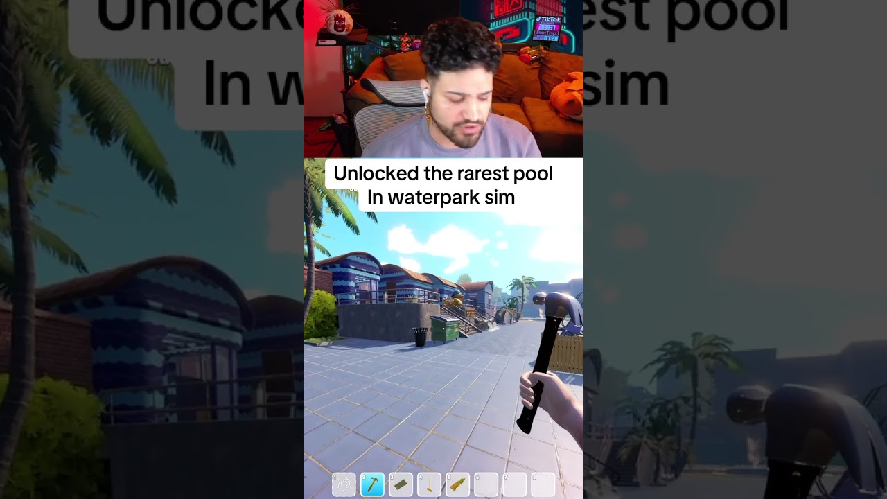 Secret pool in waterpark sim! #gaming #gamer