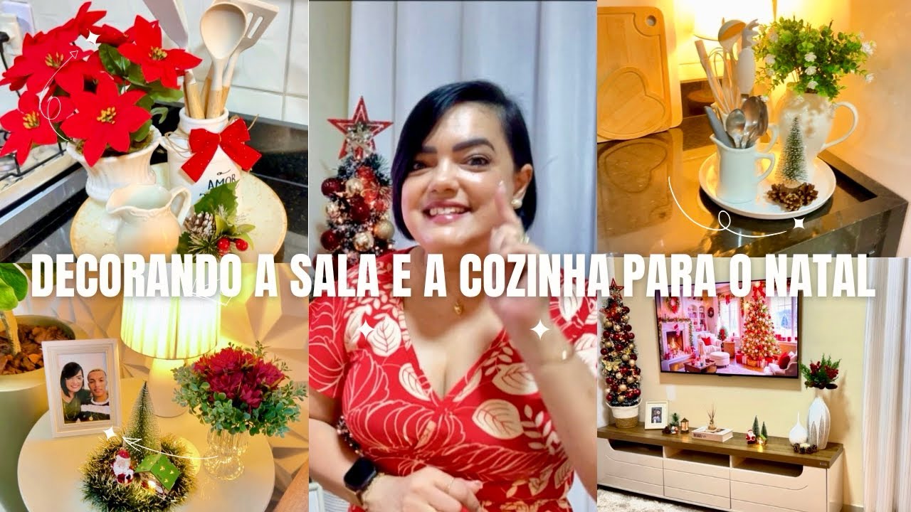 DECORAÇÃO DE NATAL SIMPLES NA COZINHA E NA SALA