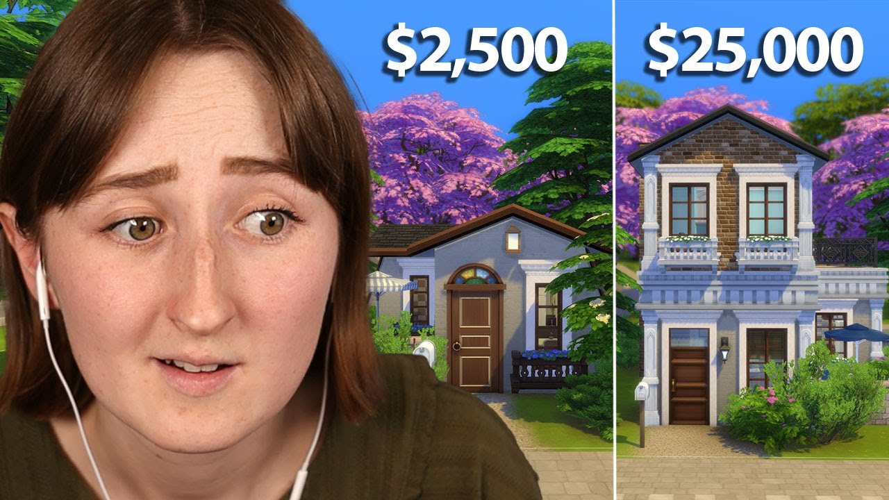 i built the same sims house with DIFFERENT BUDGETS: $2,500 vs $25,000