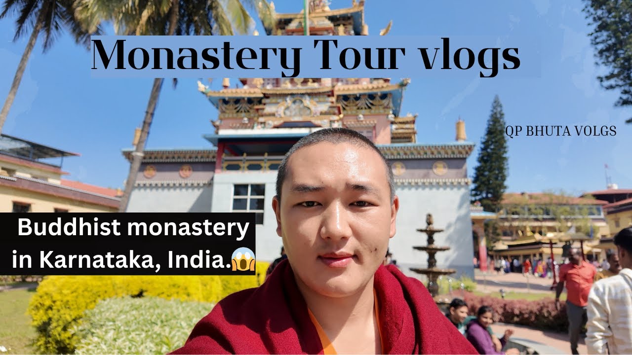Buddhist monastery in Karnataka, India.😱 | Qp Bhutia vlogs | Namdroling | monk lifestyle vlog | 