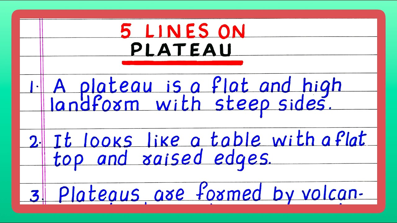Few Lines on Plateau | 5 Lines on Plateau | Five Lines on Plateau