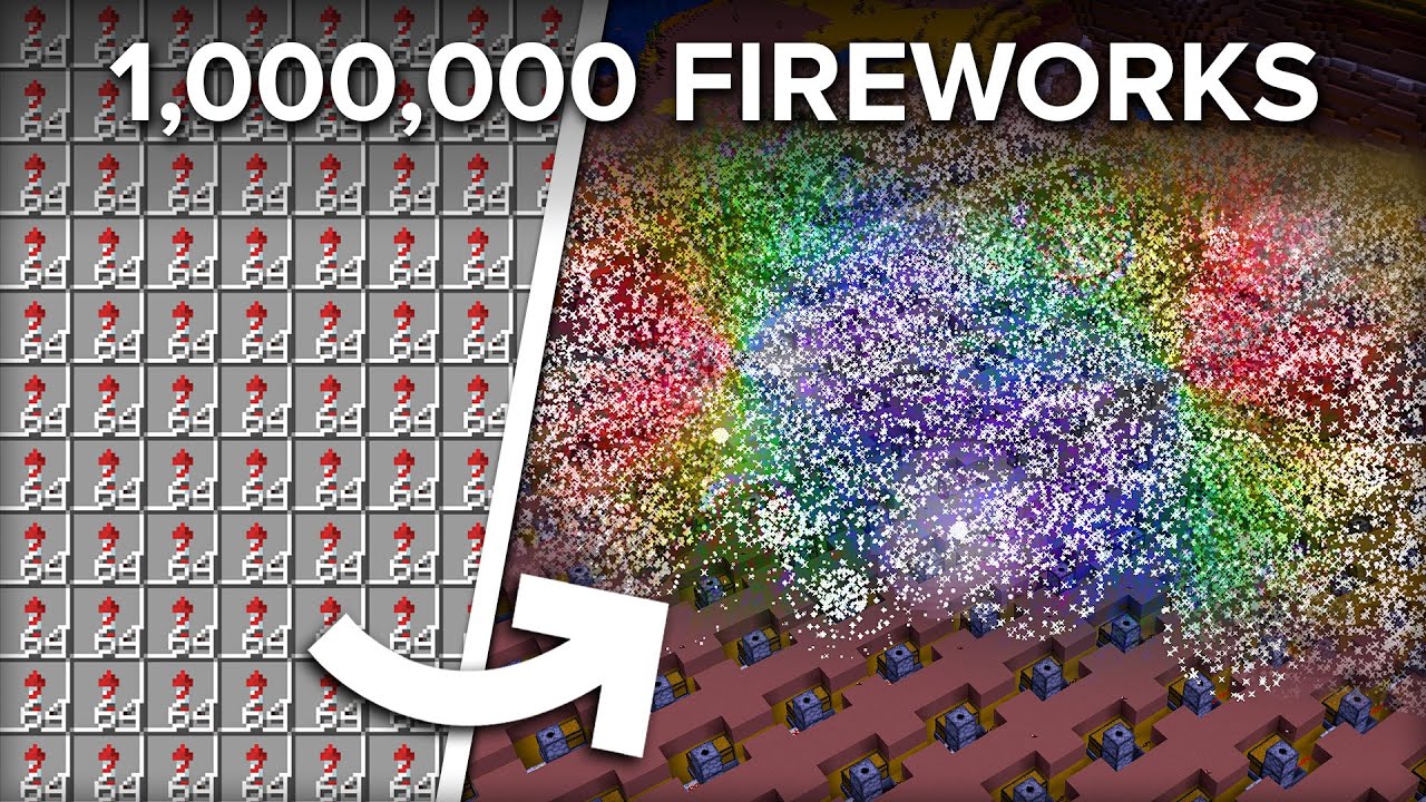 Launching 1 Million Fireworks in Survival Minecraft