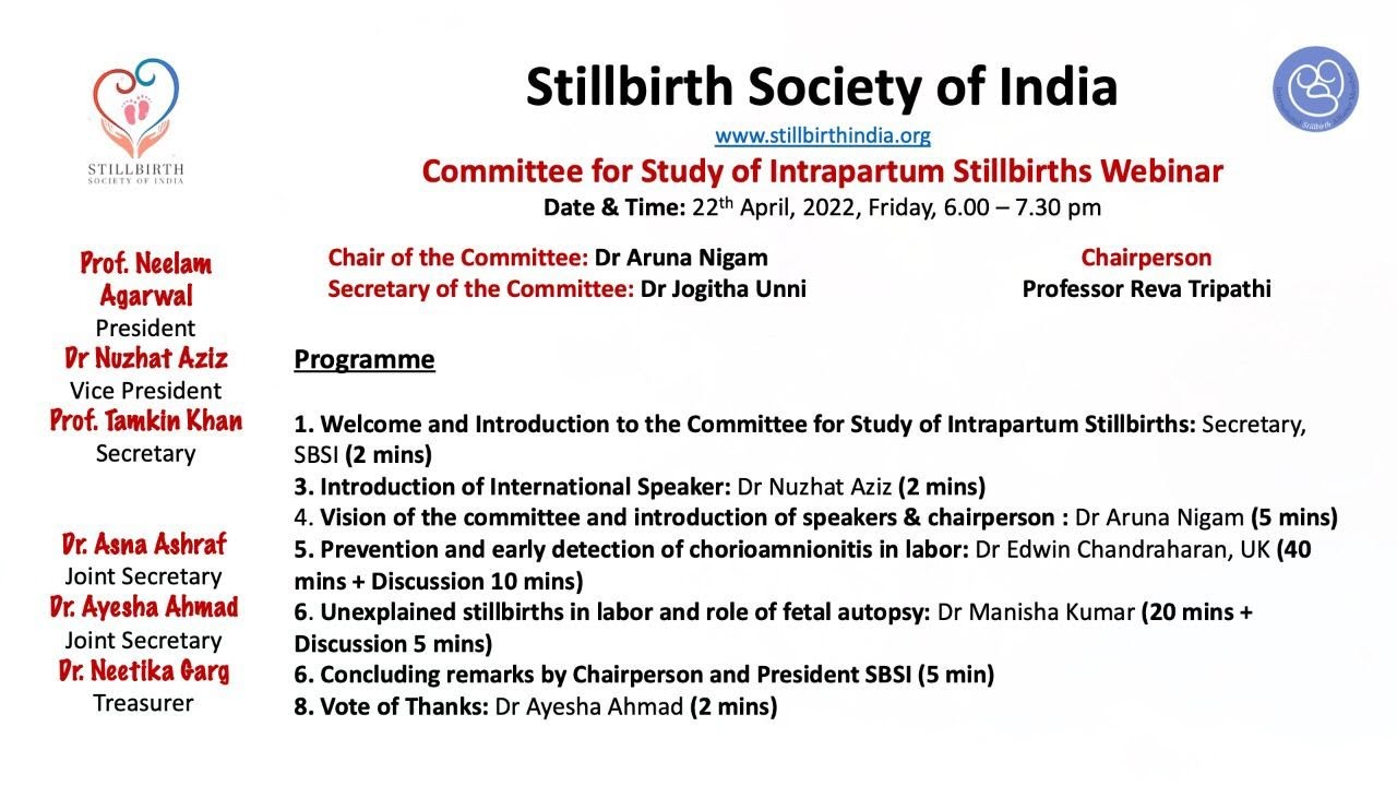 SBSI Committee for Study of Intrapartum Stillbirths Webinar