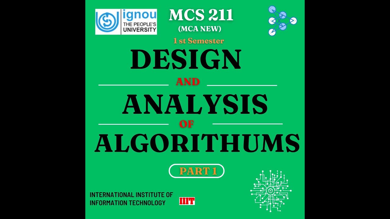 MCS 211-MCA 1   Design and Analysis of Algorithms IGNOU SYLLABUS