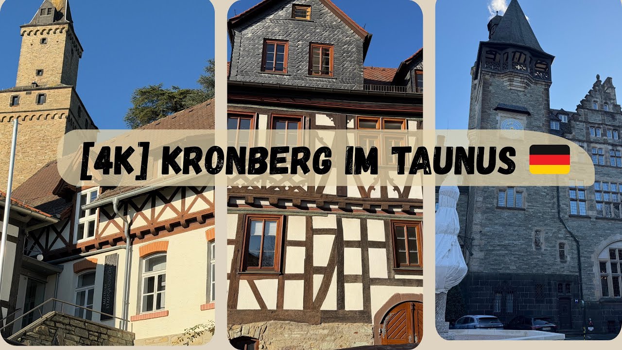 [4K] 🇩🇪Kronberg im Taunus: Fairy‑tale old town and imperial castle hotel #kronberg#castle#germany