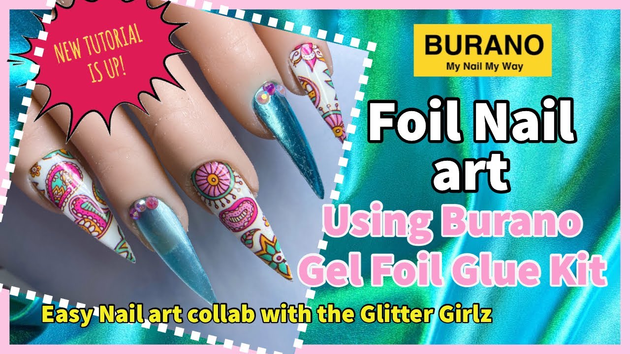 My FAVOURITE NAIL FOIL GLUE!!! Burano Foil gel glue kit| how to apply nail foils the easy way!