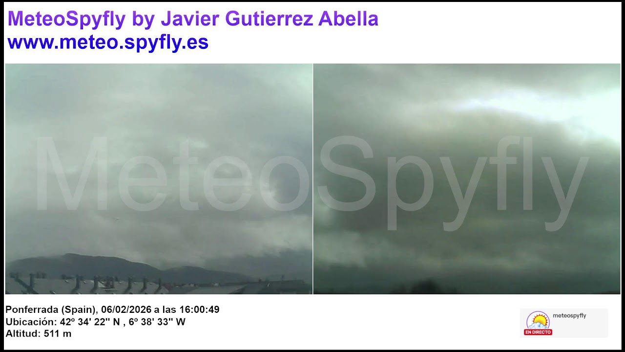 Directo Ponferrada (El Bierzo) - Meteo Spyfly by Javier Gutierrez Abella [WEBCAM LIVE]