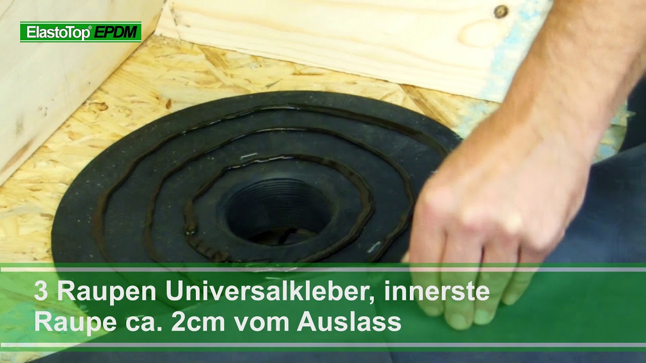 ElastoTop EPDM - Gully Einbau/Einkleben