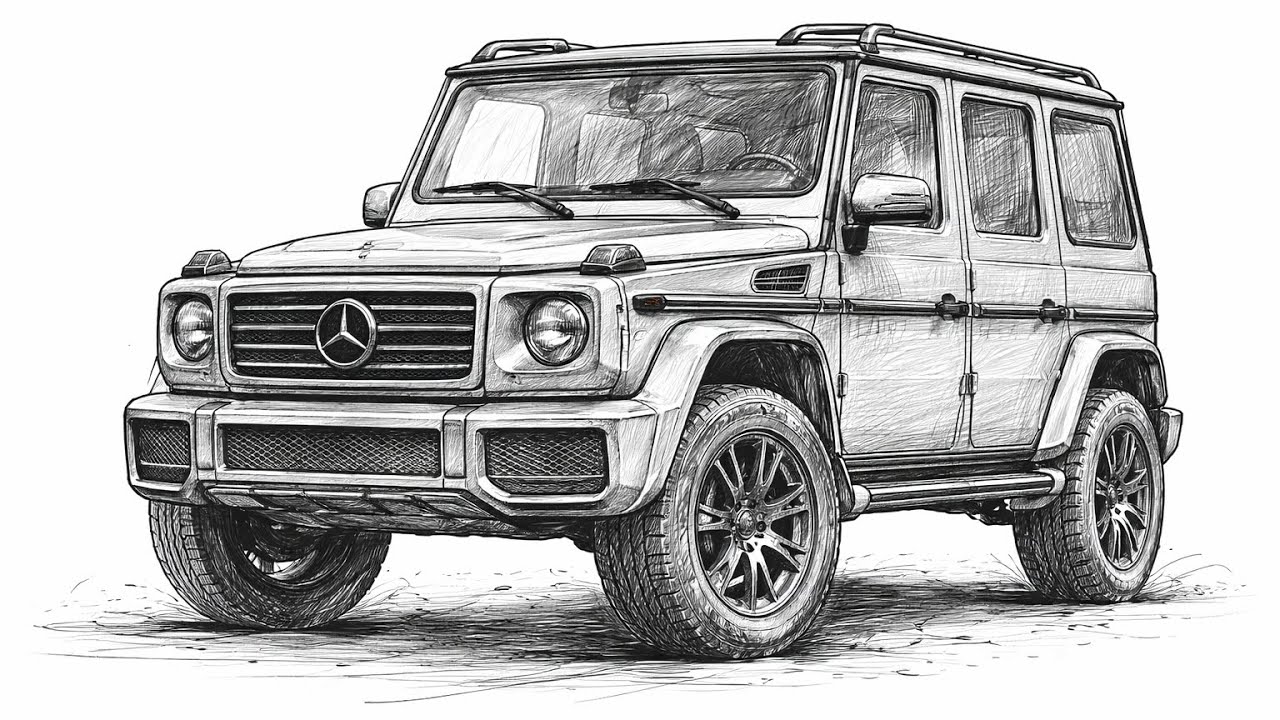 Drawing of G WAGON II STEP BY STEP DRAWING FOR BEGINNER II #viral #art #video