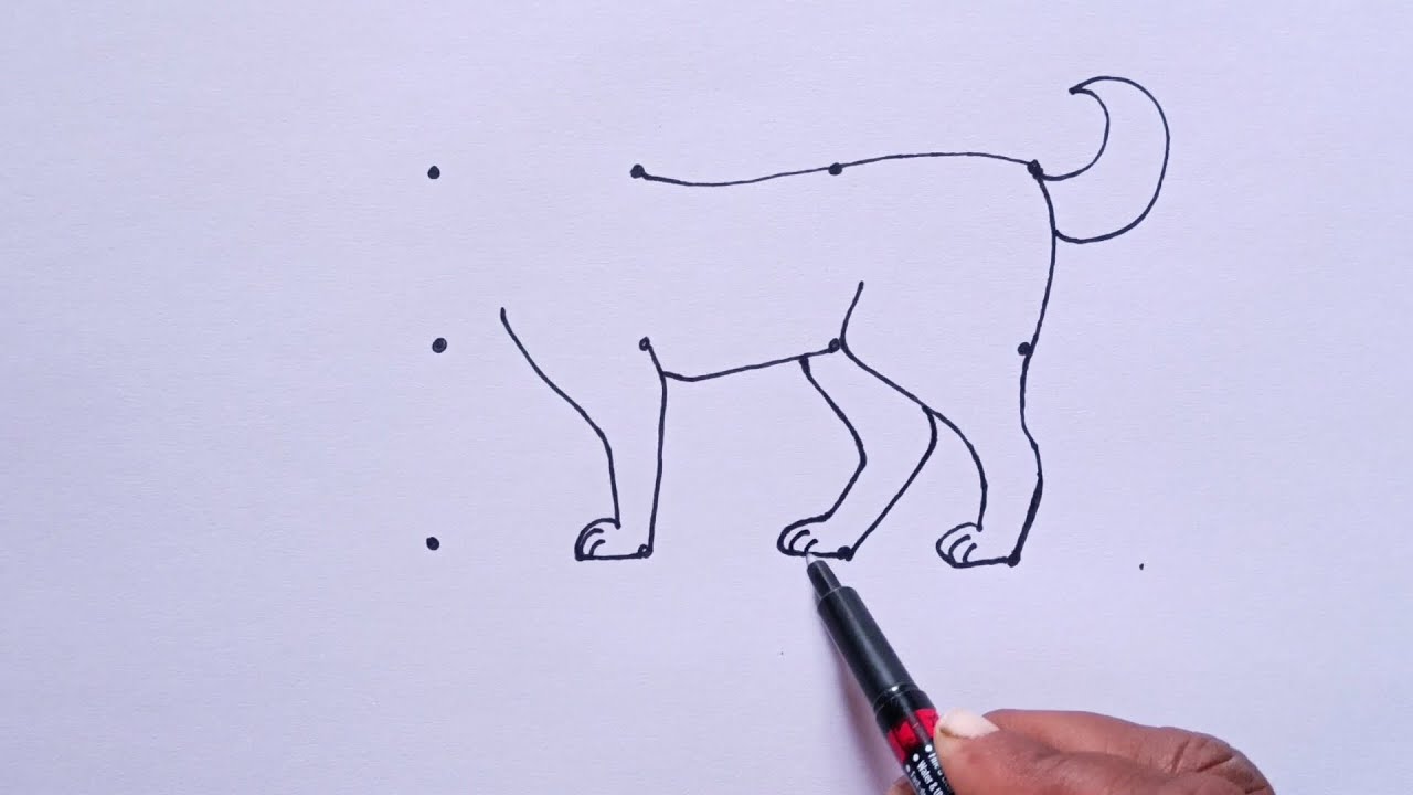 How To Draw Dog Step By Step | How To Dog With Dots