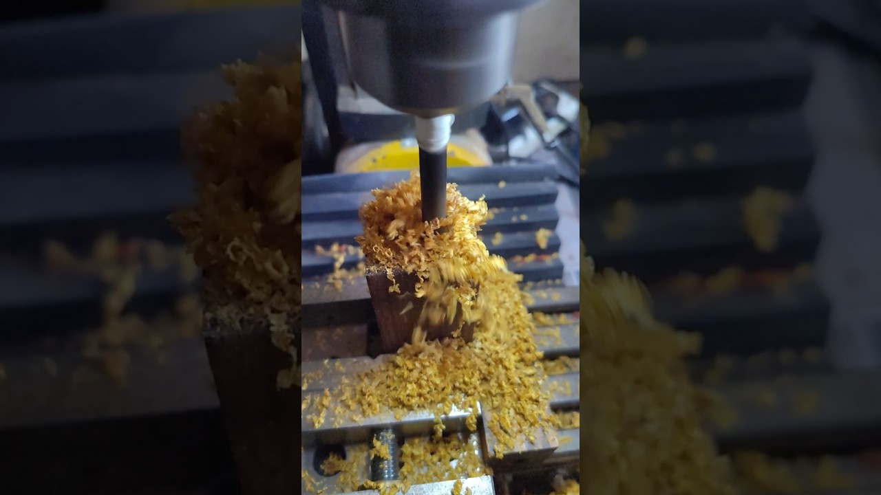 Drilling for battery tube #wood #woodworking #handmade #milling