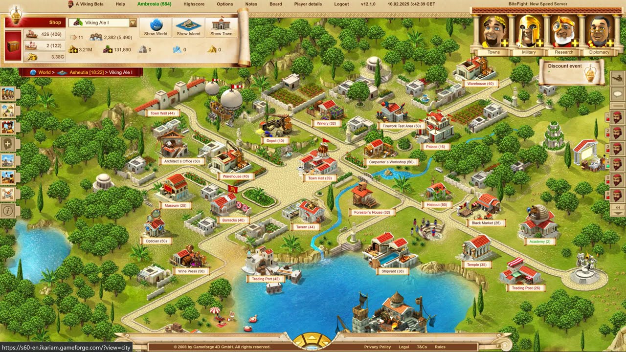 [IKA] Finally All 17 Townspots on Island Colonized in Ikariam #Ikariam #game #achivement