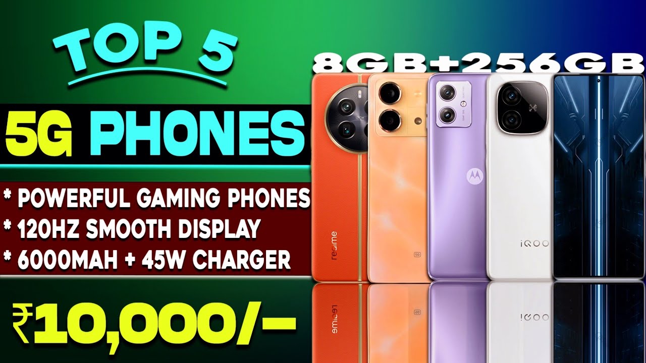 8GB+256GB| Top 5 Best & All-Rounder 5G Phones Under 10000 in 2024| Killer Gaming| 5g phone under 10K